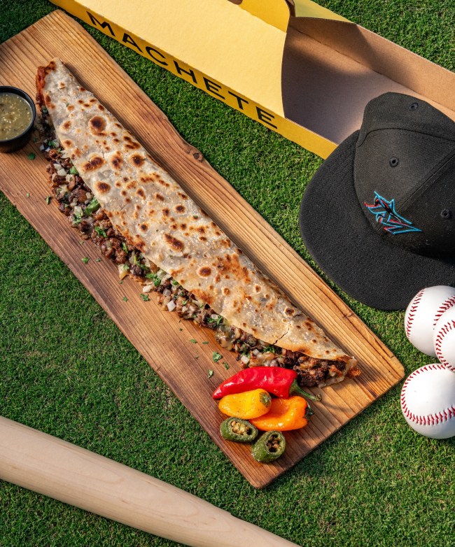 Machete quesadilla at Marlins game