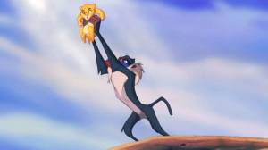 Simba and Rafiki in The Lion King