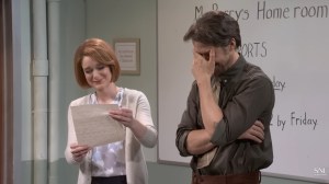 Ryan Gosling breaking character on SNL and laughing