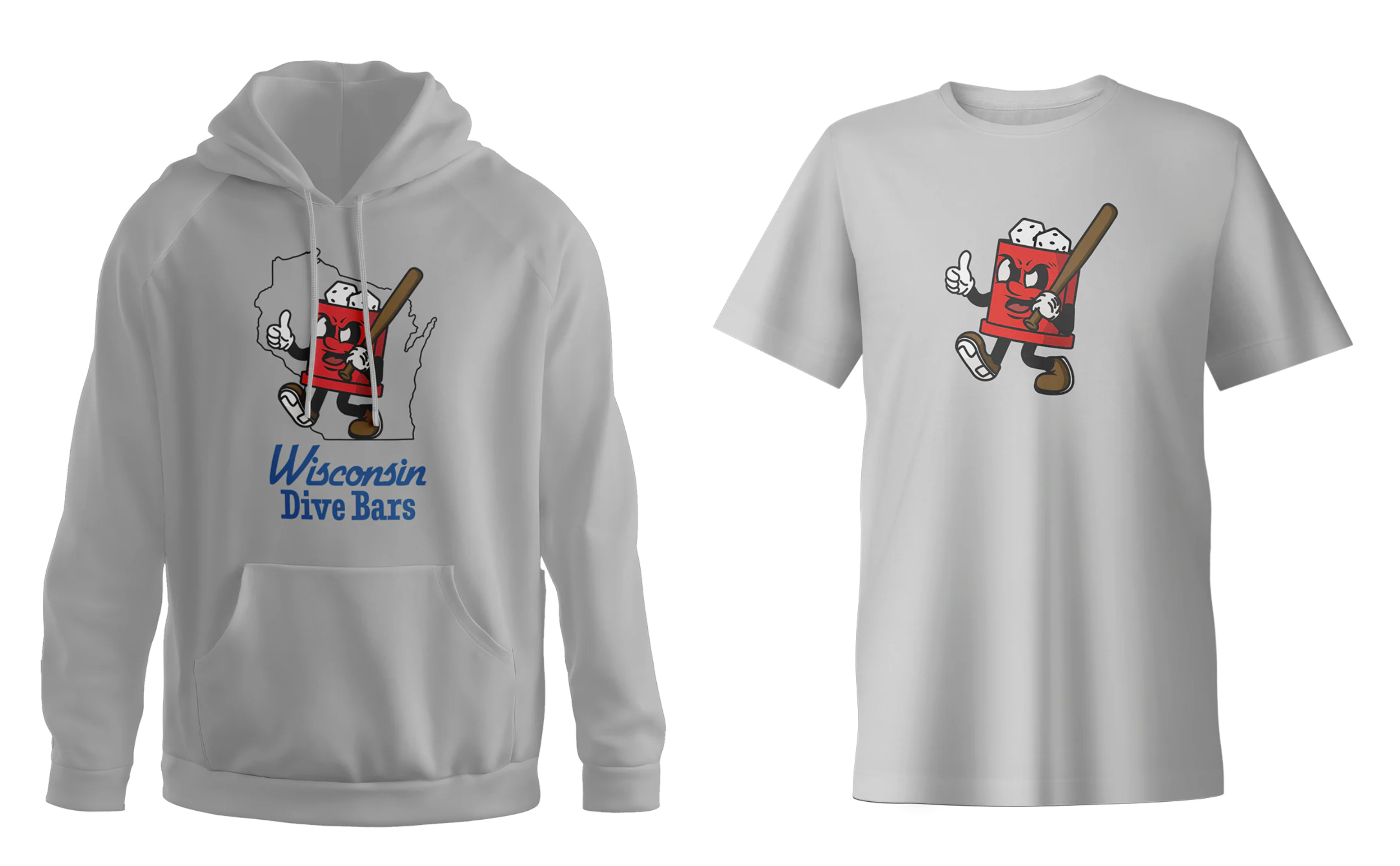 Wisconsin Dive Bars minor league baseball hoodie and shirt