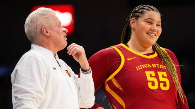 Bill Fennelly and Audi Crooks at Iowa State