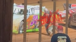 Two People Got Brutally Trucked In Weird Brawl On The Track During Georgia Dirt Late Model Race