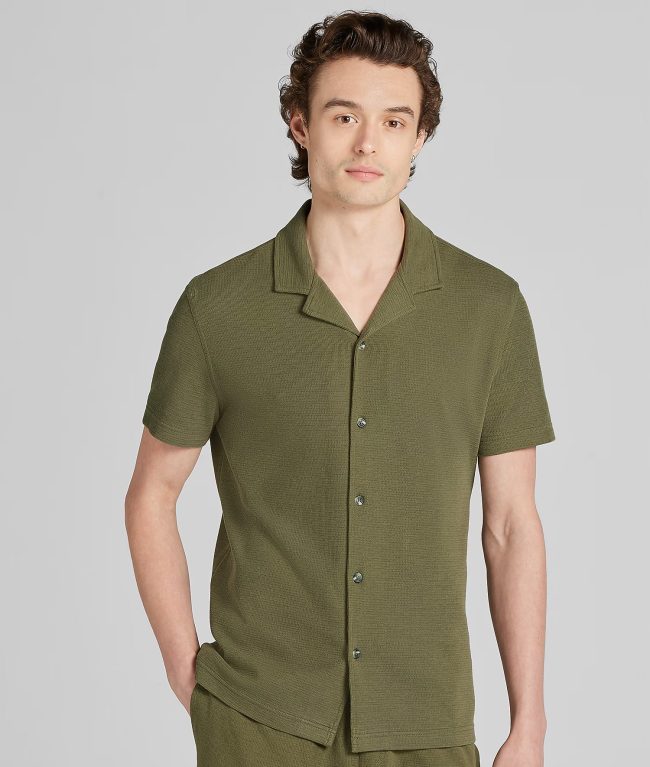 Joseph Abboud Knit Short Sleeve Camp Shirt