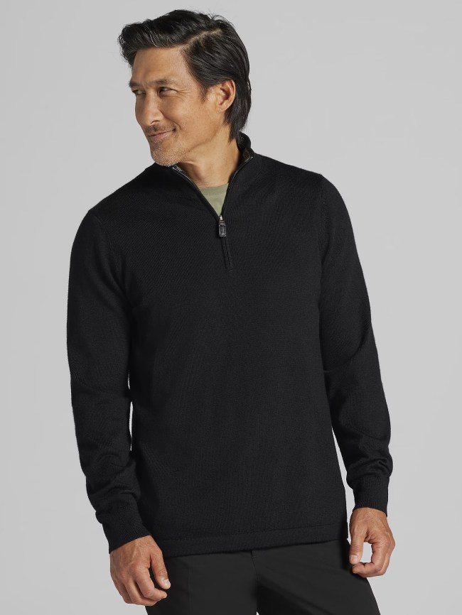 Joseph Abboud Merino Wool Quarter Zip Sweater on sale at Men's Wearhouse