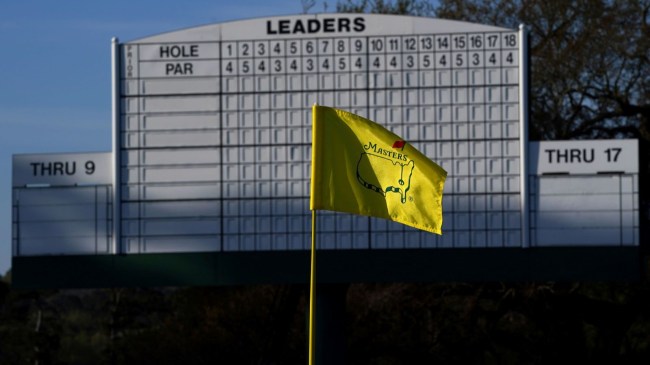The Masters Flag and Leaderboard