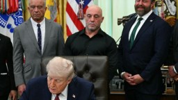 Joe Rogan Goes To White House, Stands Behind President Trump At Psychedelics Executive Order Signing