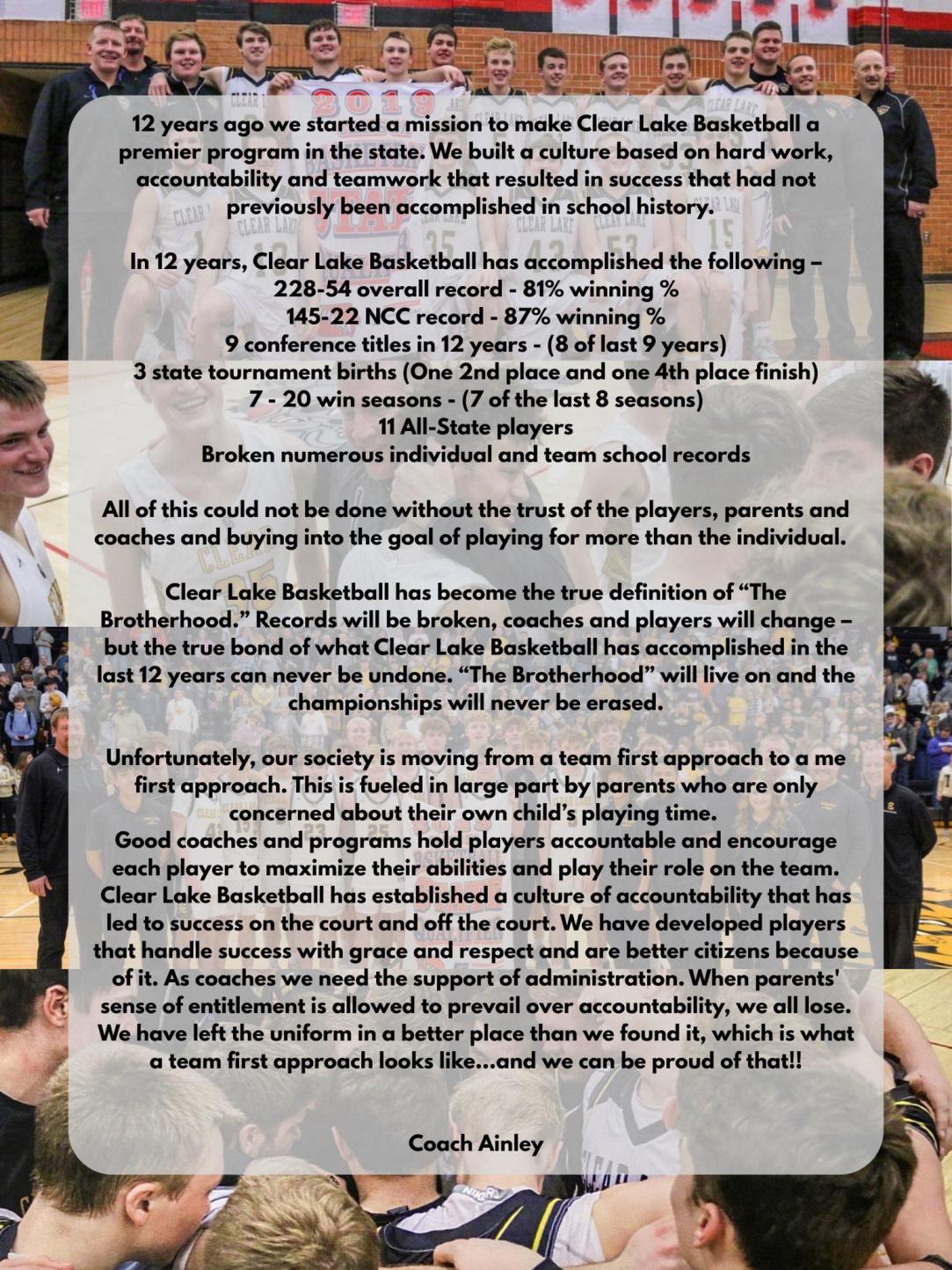 Clear Lake High school basketball Iowa Jeremey Ainley