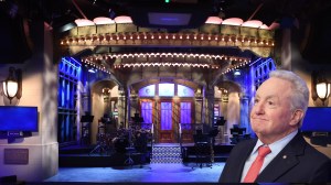 Saturday Night Live creator Lorne Michaels next to SNL stage