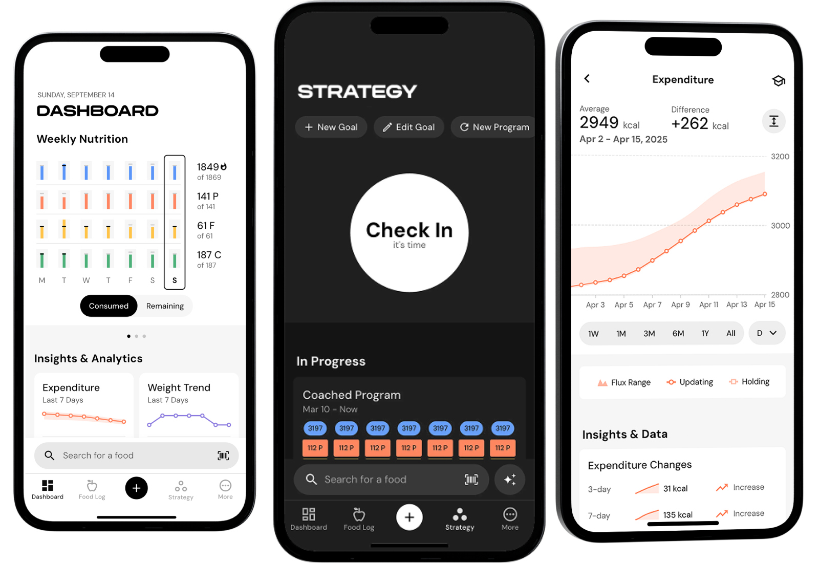phone screens of MacroFactor