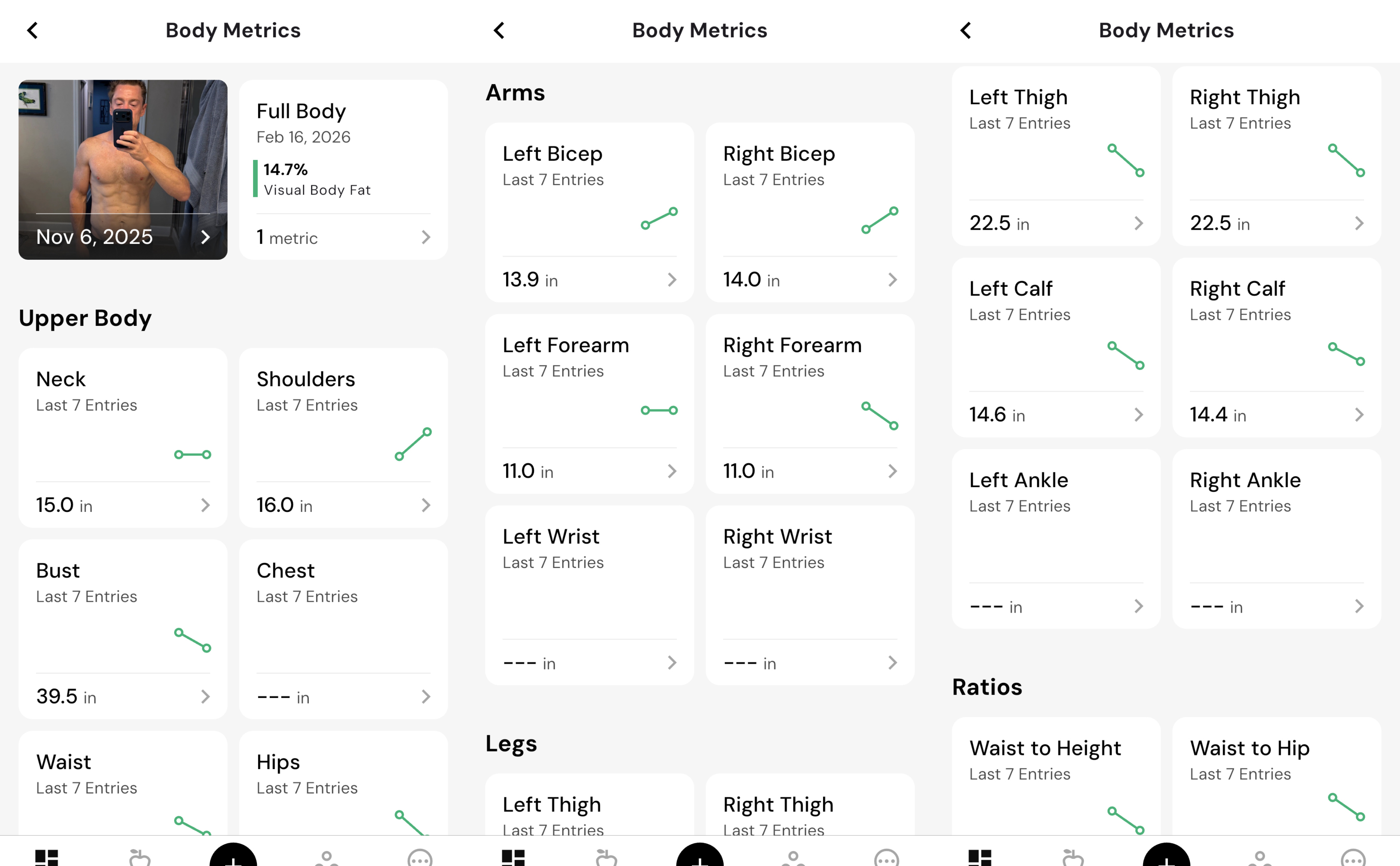 MacroFactor body measurements