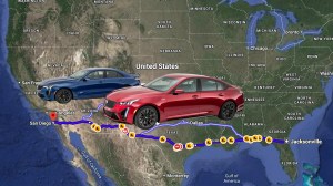 coast to coast car racing route with Cadillac CT4-V Blackwing
