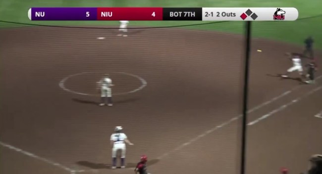 NIU Northwestern softball blown call