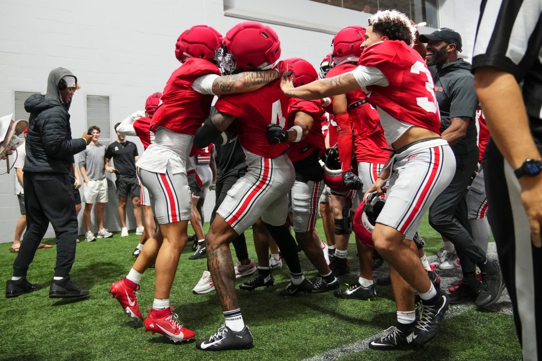 Ohio State football spring practice jeremiah smith touchdown