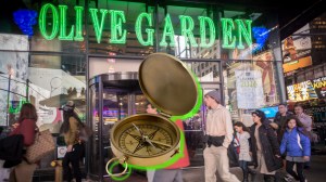 Times Square Olive Garden magic compass