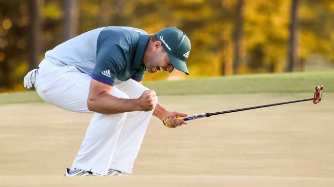 Sergio Garcia celebrates after winning The Masters in 2017