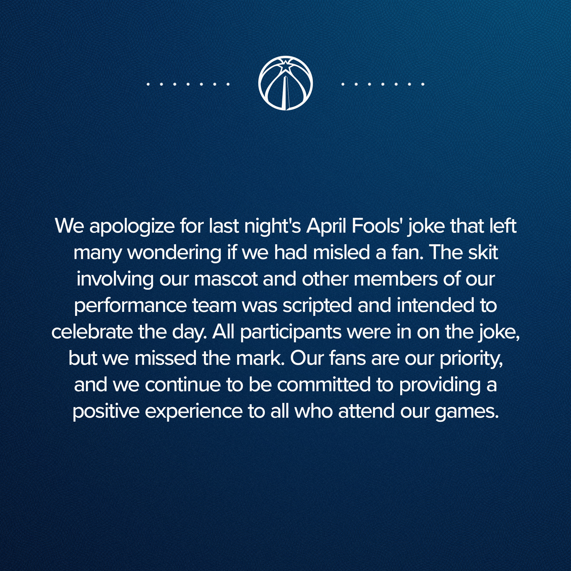 Washington Wizards issue apology