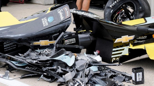 Alexander Rossi Car After Indy 500 practice crash
