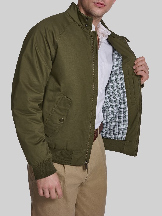 Cotton Twill Harrington Bomber Jacket