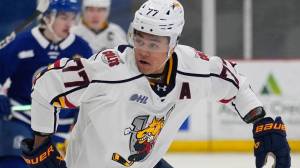Barrie Colts defenseman Kashawn Aitcheson