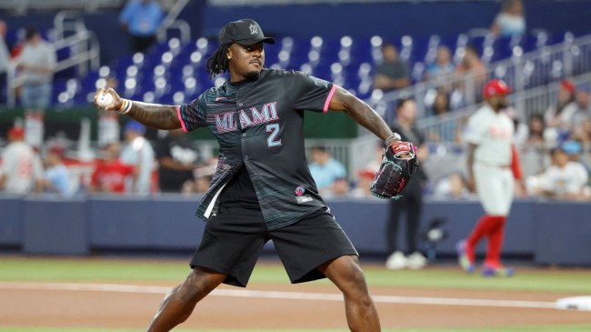 Miami Dolphins QB Malik Willis throws out first pitch