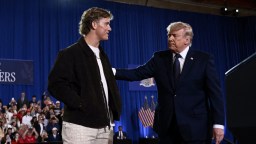 President Trump Was Obsessed With Jaxson Dart’s Legs After Dart Introduced Him At NY Rally