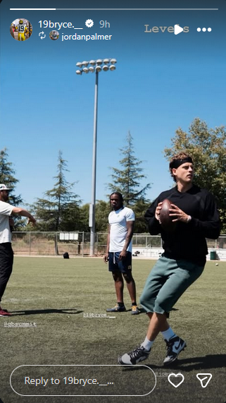 Bryce Underwood and Joe Burrow training with Jordan Palmer
