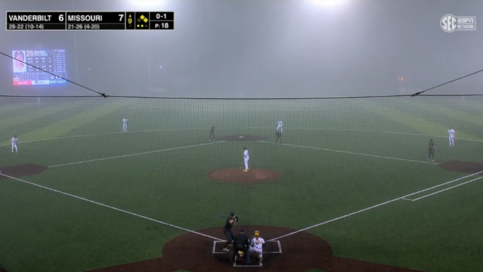 Vanderbilt vs Missouri Baseball Game Marred by Fog and Controversy