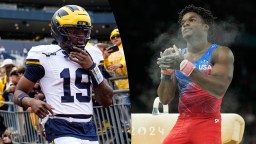 5-Foot-5 Olympic Gymnast Humbles Michigan Quarterback Bryce Underwood During Jump-Off