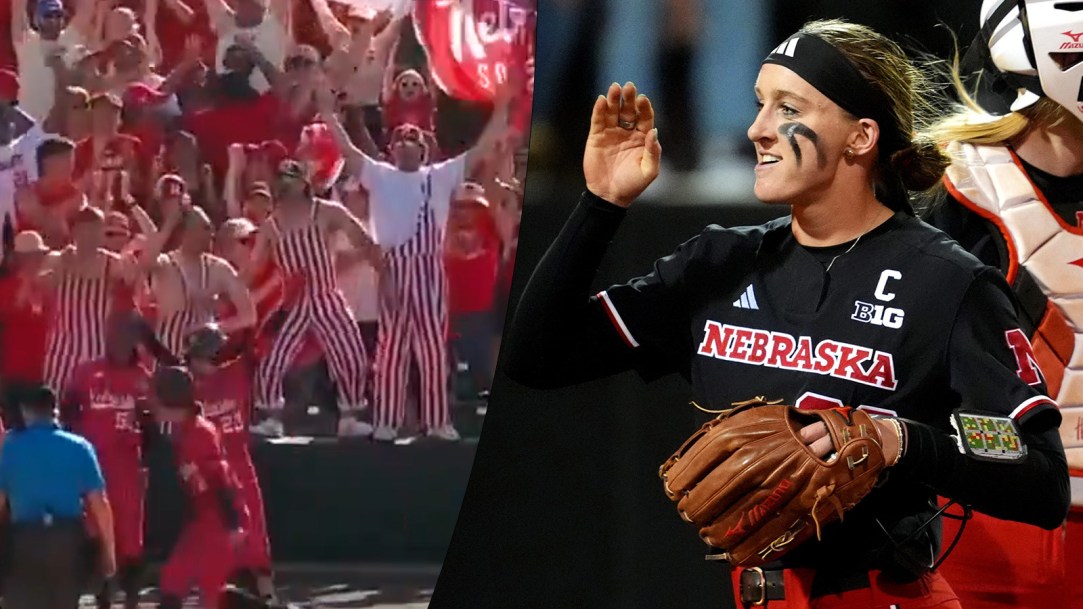 Jordy Frahm Husband Trey Frahm ejected why nebraska softball super regional