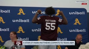 Mark Matthews Texas A&M football Commitment Ceremony Fake Hat Miami