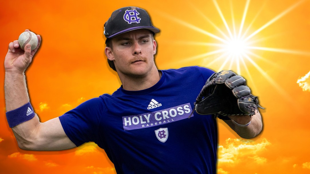 Texas sun college baseball holy cross fielding cant see blind weather