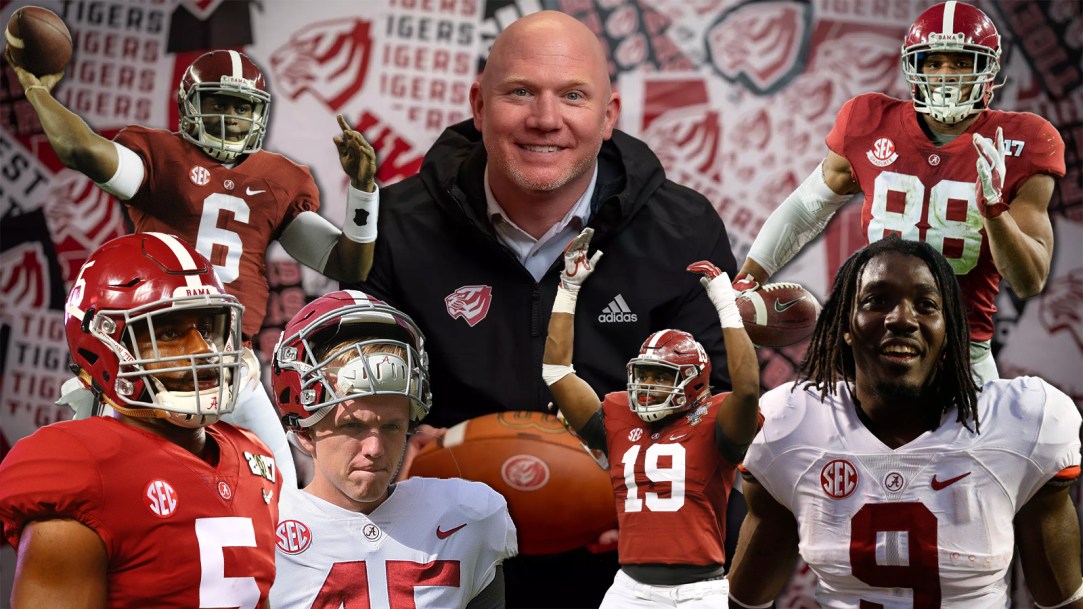 West Alabama Football Coaching Staff Scott Cochran Reggie Ragland Blake Sims Bo Scarbrough OJ Howard