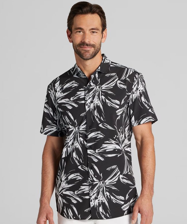 Awearness Kenneth Cole CHILLFLEX 4-Way Stretch Short Sleeve Button Up