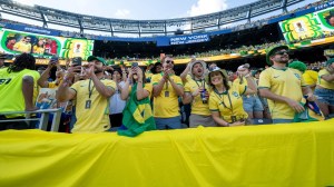 Brazilian Soccer Fans 2026 FIFA World Cup Rocky Statue