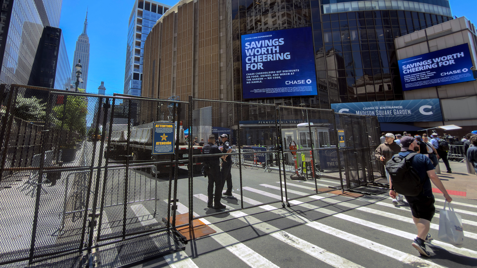 fence outside MSG