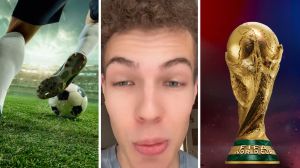 sports athlete (l) Man uses numerology to predict the World Cup results (c) FIFA World cup (r)