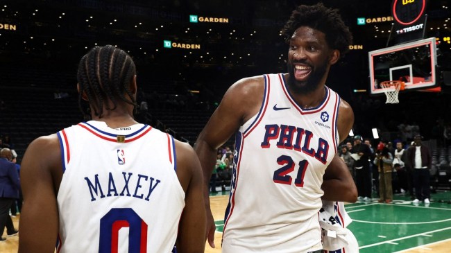 Tyrese Maxey and Joel Embiid Philadelphia 76ers