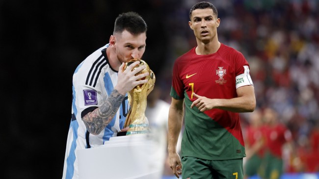 Lionel Messi and Cristiano Ronaldo at the 2022 FIFA World Cup