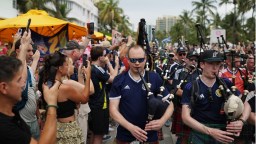 Scotland’s Tartan Army & Brazilian Fans Take Over South Beach & Party Together Ahead Of World Cup Game