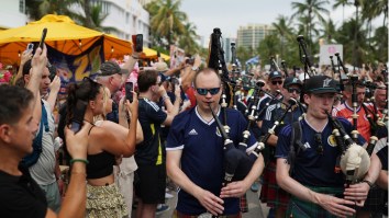 Scotland’s Tartan Army & Brazilian Fans Party Together In South Beach Ahead Of World Cup Game