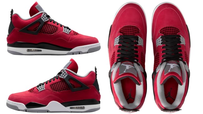 Nike Air Jordan 4s in Toro Red