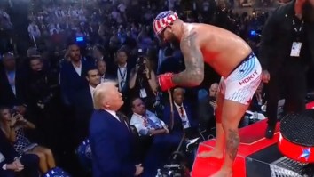 President Trump Took Off Chain Gifted To Him By UFC’s Josh Hokit After Hokit Made ‘Michelle Obama Is A Man’ Comment