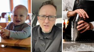 little baby on his own (l) bartender shares a day in the job (c) bartender at work (r)
