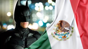 Batman next to Mexican flag