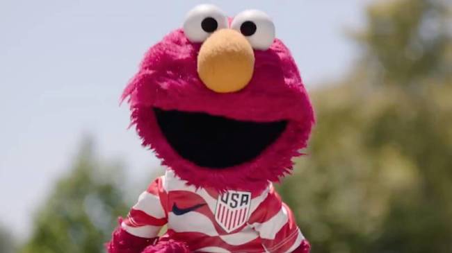 Elmo wearing Team USA soccer jersey