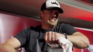Eric Staal sounding the siren at Hurricanes game