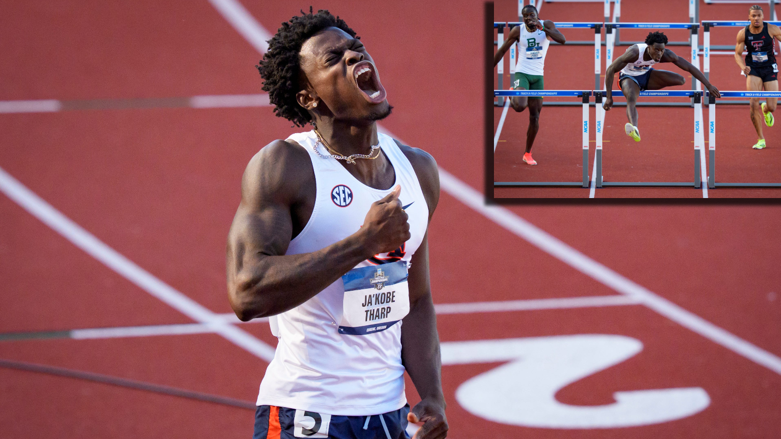 world record hurdler Ja'Kobe Tharp