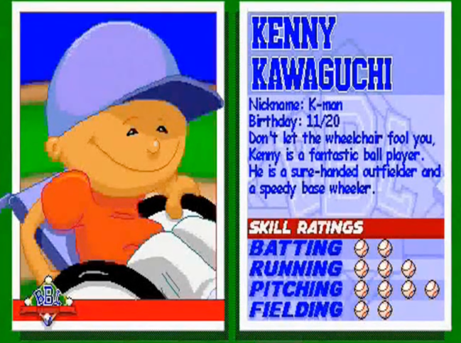 Kenny Kawaguchi Backyard Baseball ratings