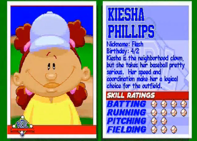 Kiesha Phillips Backyard Baseball ratings