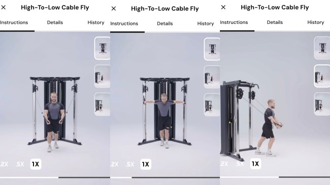 how to do high-to-low cable fly with MacroFactor Workouts